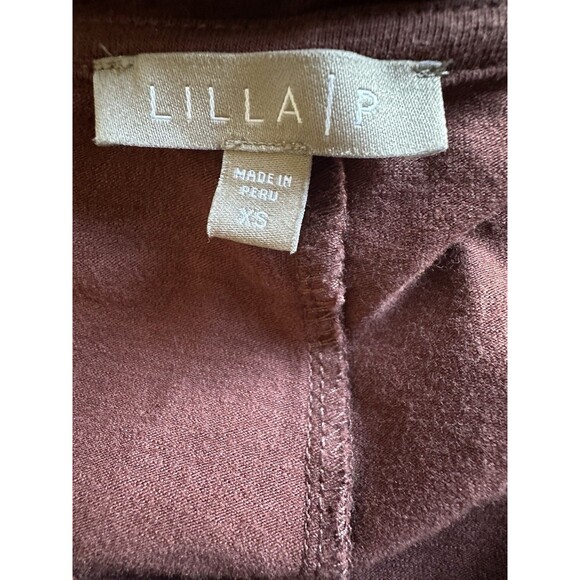 Lilla P Brown Maxi Dress XS V-Neck Short Sleeve Soft Jersey Minimalist Chic - Picture 4 of 16